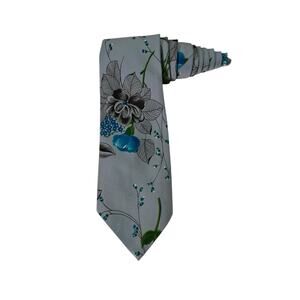 Vintage 60’s Joseph Horne Blue Floral Flowers Novelty Necktie